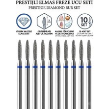 Nemere 10'lu Orta Sert Ultra Hassas Elmas Freze Ucu - Kuru Manikür, Tırnak, Hobi, Gravür Seti  723102