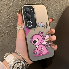 Ucuc Vivo Y19S 4G/Y19S Pro Uyumlu Sert Akrilik Arka Silikon Kenar Lens Koruma Şık Baskı Kılıf