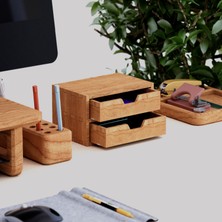 Desna Iki Katlı Iki Çekmeceli Dolap - Kiraz | 18 cm x 12.1 cm x 10.8 cm | Woodsaka