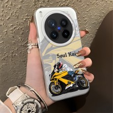 Ucuc Vivo X300 Pro Uyumlu Sert Akrilik Arka Silikon Kenar Lens Koruma Şık Baskı Kılıf