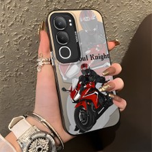 Ucuc Vivo Y19S 4G/Y19S Pro Uyumlu Sert Akrilik Arka Silikon Kenar Lens Koruma Şık Baskı Kılıf