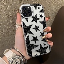 Ucuc iPhone 13 Pro Uyumlu Sert Akrilik Arka Silikon Kenar Lens Koruma Şık Baskı Kılıf