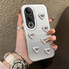 Ucuc Vivo V50 Lite 4g/5g Uyumlu Sert Akrilik Arka Silikon Kenar Lens Koruma Şık Baskı Kılıf