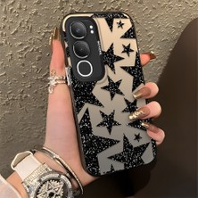 Ucuc Vivo Y19S 4G/Y19S Pro Uyumlu Sert Akrilik Arka Silikon Kenar Lens Koruma Şık Baskı Kılıf