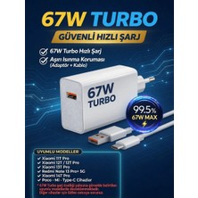 Xiaomi Redmi Uyumlu 67 Watt Hızlı Turbo Şarj Seti Kafa Kablo Baslık Kablo