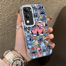 Ucuc Vivo Y04 Uyumlu Sert Akrilik Arka Silikon Kenar Lens Koruma Şık Baskı Kılıf