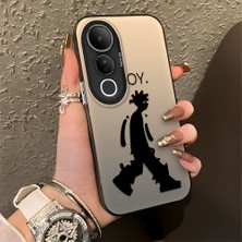 Ucuc Vivo V50 Lite 4g/5g Uyumlu Sert Akrilik Arka Silikon Kenar Lens Koruma Şık Baskı Kılıf