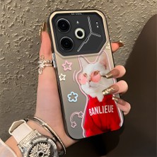 Ucuc Tecno Pova 6/pova 6 Pro 5g Uyumlu Sert Akrilik Arka Silikon Kenar Lens Koruma Şık Baskı Kılıf