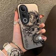 Ucuc Vivo V50 Lite 4g/5g Uyumlu Sert Akrilik Arka Silikon Kenar Lens Koruma Şık Baskı Kılıf
