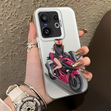 Ucuc Vivo X200 Fe Uyumlu Sert Akrilik Arka Silikon Kenar Lens Koruma Şık Baskı Kılıf
