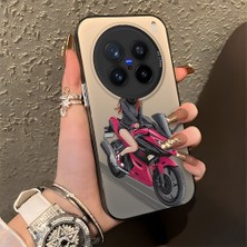 Ucuc Vivo X200 Pro Uyumlu Sert Akrilik Arka Silikon Kenar Lens Koruma Şık Baskı Kılıf