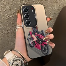 Ucuc Tecno Camon 40(Cm5) Uyumlu Sert Akrilik Arka Silikon Kenar Lens Koruma Şık Baskı Kılıf
