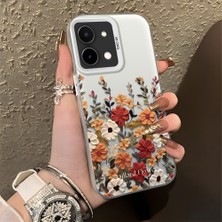 Ucuc Vivo Y28 4g Uyumlu Sert Akrilik Arka Silikon Kenar Lens Koruma Şık Baskı Kılıf