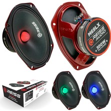 Reiss Audio Reıss Audıo RS-M69LX Oto Midrange Oval 6x9 Inç 300 Watt (150 Rms) Kapaklı Rgb Ledli 2 Adet