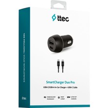 Ttec Smartcharger Duo Pd 32W Araç Hızlı Şarj Aleti Usb-C + Usb-A / Usb-C + Usb-C 120CM Kablo 2CKS24CS Lyon Tech