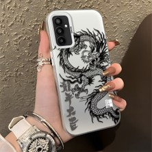 Ucuc Samsung Galaxy F23 Uyumlu Sert Akrilik Arka Silikon Kenar Lens Koruma Şık Baskı Kılıf
