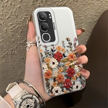 Ucuc Vivo Y19S 4G/Y19S Pro Uyumlu Sert Akrilik Arka Silikon Kenar Lens Koruma Şık Baskı Kılıf