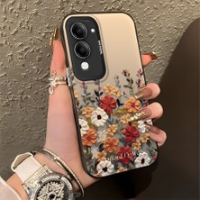 Ucuc Vivo Y19/Y19S 5G/Y19E Uyumlu Sert Akrilik Arka Silikon Kenar Lens Koruma Şık Baskı Kılıf