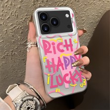 Ucuc iPhone 17 Pro Uyumlu Sert Akrilik Arka Silikon Kenar Lens Koruma Şık Baskı Kılıf