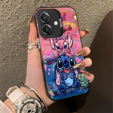 Ucuc Oppo A3/A3X 4g/5g Uyumlu Sert Akrilik Arka Silikon Kenar Lens Koruma Şık Baskı Kılıf
