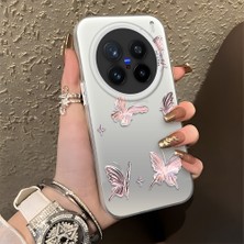 Ucuc Vivo X200 Pro Uyumlu Sert Akrilik Arka Silikon Kenar Lens Koruma Şık Baskı Kılıf