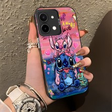Ucuc Vivo Y28 4g Uyumlu Sert Akrilik Arka Silikon Kenar Lens Koruma Şık Baskı Kılıf
