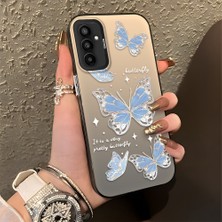 Ucuc Samsung Galaxy F23 Uyumlu Sert Akrilik Arka Silikon Kenar Lens Koruma Şık Baskı Kılıf