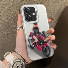 Ucuc Oppo A3/A3X 4g/5g Uyumlu Sert Akrilik Arka Silikon Kenar Lens Koruma Şık Baskı Kılıf