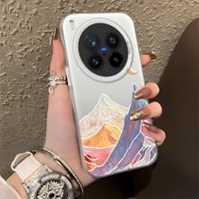 Ucuc Vivo X300 Pro Uyumlu Sert Akrilik Arka Silikon Kenar Lens Koruma Şık Baskı Kılıf