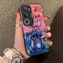 Ucuc Vivo Y19S 4G/Y19S Pro Uyumlu Sert Akrilik Arka Silikon Kenar Lens Koruma Şık Baskı Kılıf