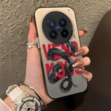Ucuc Vivo X200 Pro Uyumlu Sert Akrilik Arka Silikon Kenar Lens Koruma Şık Baskı Kılıf