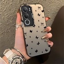 Ucuc Vivo Y19S 4G/Y19S Pro Uyumlu Sert Akrilik Arka Silikon Kenar Lens Koruma Şık Baskı Kılıf