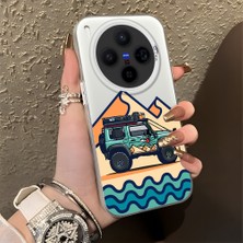 Ucuc Vivo X300 Uyumlu Sert Akrilik Arka Silikon Kenar Lens Koruma Şık Baskı Kılıf