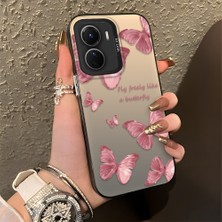 Ucuc Vivo Y02S Uyumlu Sert Akrilik Arka Silikon Kenar Lens Koruma Şık Baskı Kılıf