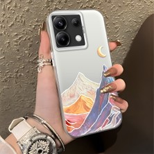 Ucuc Xiaomi Poco X6 Uyumlu Sert Akrilik Arka Silikon Kenar Lens Koruma Şık Baskı Kılıf