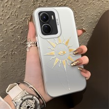 Ucuc Vivo Y16/Y02S/Y56 Uyumlu Sert Akrilik Arka Silikon Kenar Lens Koruma Şık Baskı Kılıf