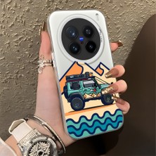 Ucuc Vivo X200 Pro Uyumlu Sert Akrilik Arka Silikon Kenar Lens Koruma Şık Baskı Kılıf