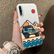 Ucuc Samsung Galaxy A50/A50S/A30S Uyumlu Sert Akrilik Arka Silikon Kenar Lens Koruma Şık Baskı Kılıf