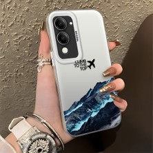 Ucuc Vivo Y04 Uyumlu Sert Akrilik Arka Silikon Kenar Lens Koruma Şık Baskı Kılıf