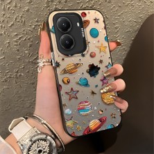 Ucuc Xiaomi Poco X7 Pro Uyumlu Sert Akrilik Arka Silikon Kenar Lens Koruma Şık Baskı Kılıf