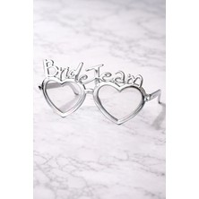 Pekshop Gümüş Bride Team Gözlük Kalp Şekilli Bekarlığa Veda Nedime Gözlüğü Gümüş