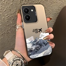Ucuc Vivo Y27 5G/Y27S Uyumlu Sert Akrilik Arka Silikon Kenar Lens Koruma Şık Baskı Kılıf