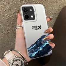 Ucuc Vivo Y28 4g Uyumlu Sert Akrilik Arka Silikon Kenar Lens Koruma Şık Baskı Kılıf