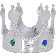 Savarga Plastik Kral Tacı Gümüş Renk Çocuk Boy 45 cm