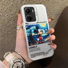 Ucuc Vivo Y02S Uyumlu Sert Akrilik Arka Silikon Kenar Lens Koruma Şık Baskı Kılıf