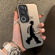 Ucuc Vivo Y19S 4G/Y19S Pro Uyumlu Sert Akrilik Arka Silikon Kenar Lens Koruma Şık Baskı Kılıf