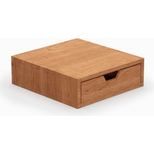 Desna Tek Katlı Tek Çekmeceli Dolap - Kiraz | 18 cm x 19 cm x 5.8 cm | Woodsaka