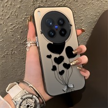 Ucuc Vivo X300 Pro Uyumlu Sert Akrilik Arka Silikon Kenar Lens Koruma Şık Baskı Kılıf