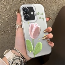 Ucuc Oppo A3/A3X 4g/5g Uyumlu Sert Akrilik Arka Silikon Kenar Lens Koruma Şık Baskı Kılıf