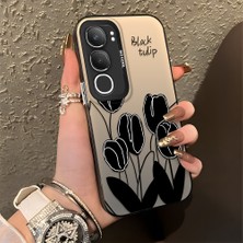 Ucuc Vivo Y19S 4G/Y19S Pro Uyumlu Sert Akrilik Arka Silikon Kenar Lens Koruma Şık Baskı Kılıf